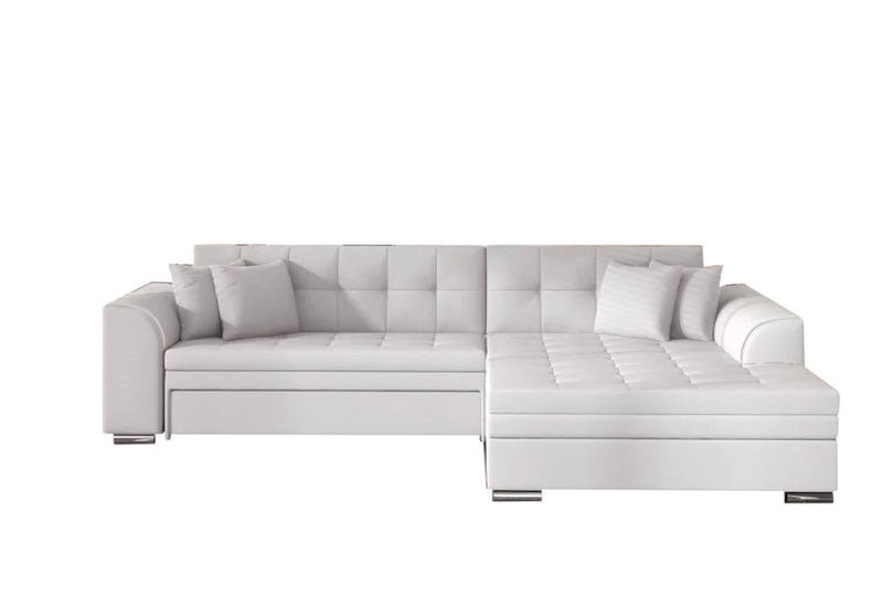 Rohová rozkladacia sedačka SORENTO, 294x80x196, soft017white, pravá - - 0