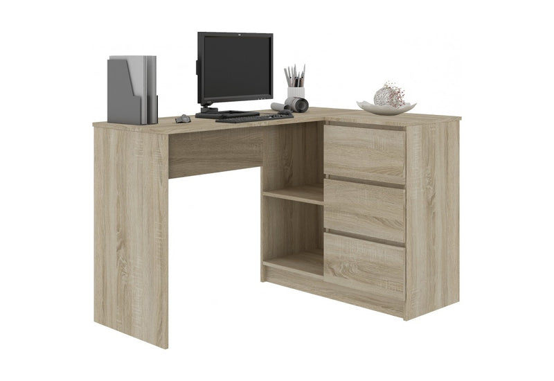 Písací stôl AKORD B16 3SZ, 124,5x77x50, sonoma, pravá - - 0