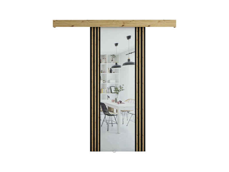 Posuvné dvere MODERN 2 + systém tichého zatvárania, 90x204, dub artisan/čierna - - 0
