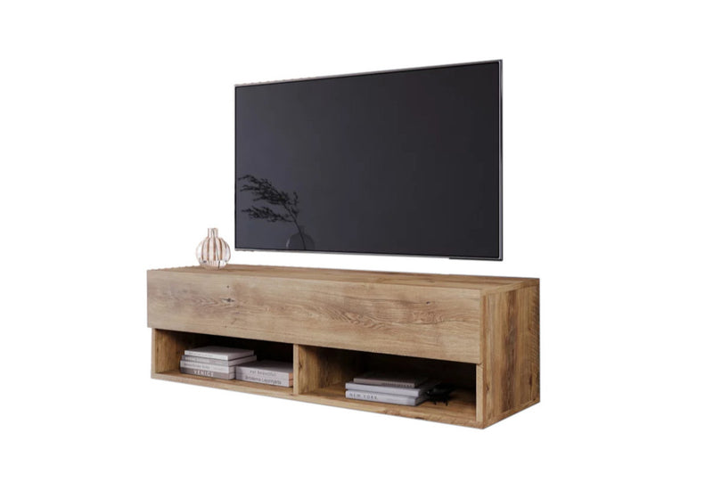 TV stolík LOWBOARD A 100, 100x30x32, gaštan, s LED osvetlením - - 0