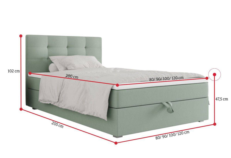 Čalúnená jednolôžková posteľ boxspring FADO P - ROZMEROVKA - 1