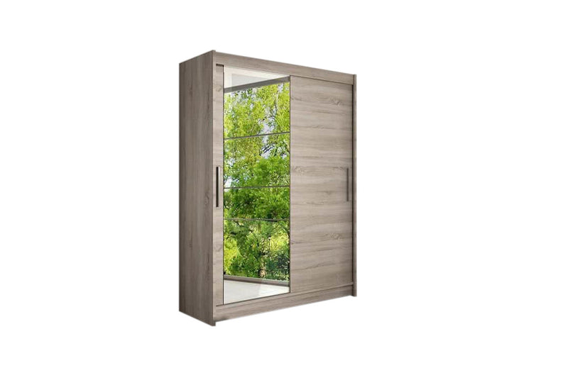 Posuvná šatníková skriňa WESTA VI so zrkadlom, 150x200x58, Trufla - - 0
