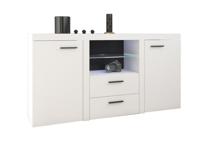 Komoda RUMBA 2F 2S, 156x82x40, biela - - 0
