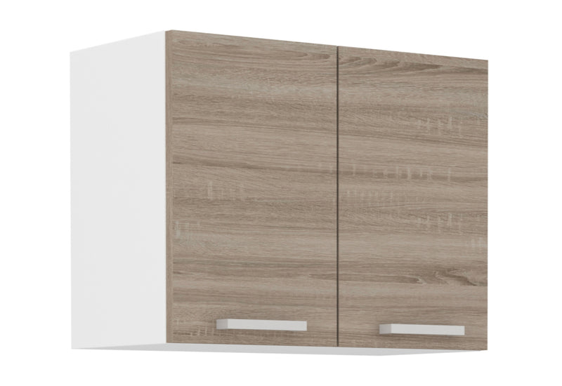 Kuchynská skrinka horná dvojdverová DAVE 80 G-60 2F, 80x60x31, biela/dub sonoma trufel - - 0