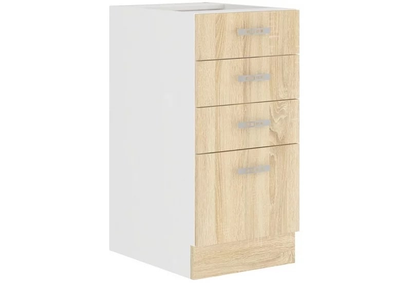 Kuchynská skrinka dolná SARA 40 D 4S BB, 40x82x48, biela/sonoma - - 0