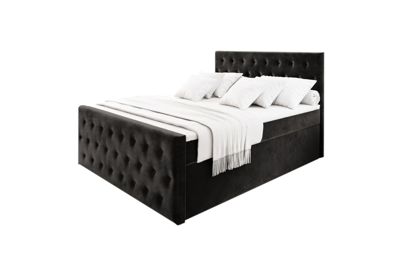 Čalúnená posteľ boxspring FONDI, 180x200, casablanca 16 + topper - - 0