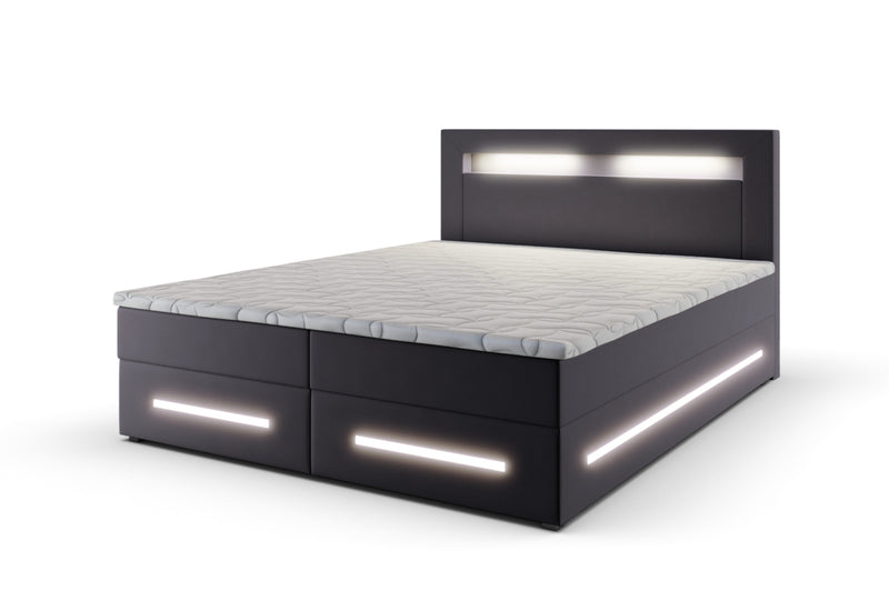 Čalúnená posteľ boxspring MANU + topper, 140x200, soft 29 - - 0