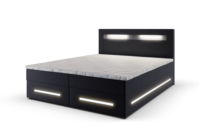 Čalúnená posteľ boxspring MANU + topper, 160x200, soft 11 - - 0