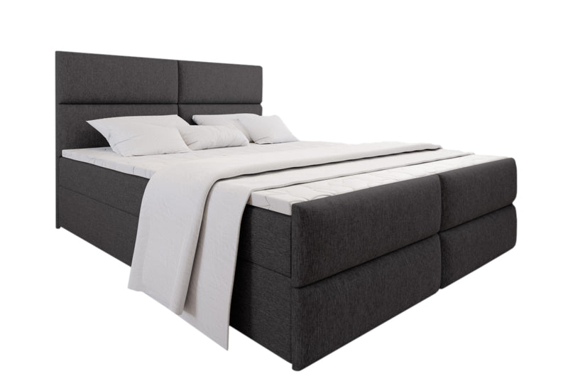 Čalúnená posteľ boxspring MULEN + topper, 140x200, sawana 05 - - 0