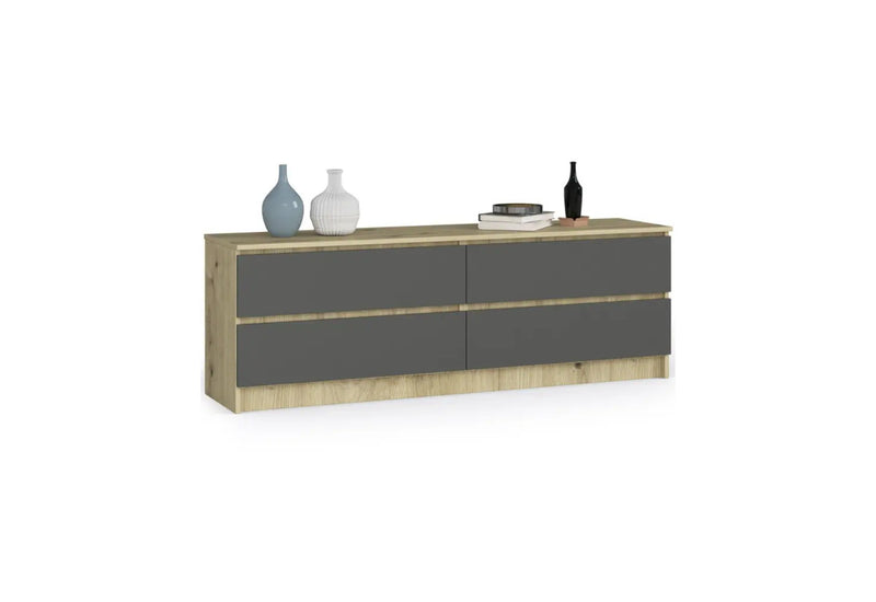 Komoda K160 4SZ, 160x55x40, artisan/grafit - - 0