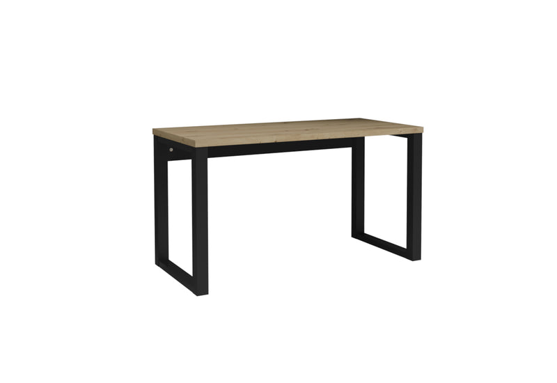 Písací stôl MARO, 135x76,2x65, dub artisan/čierna - - 0