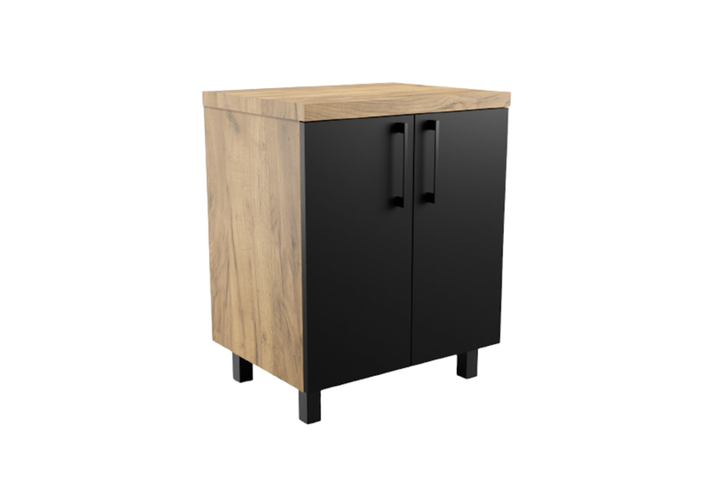 Kúpeľňová skrinka pod umývadlo MILA, 60x75x47, dub craft/čierna - - 0