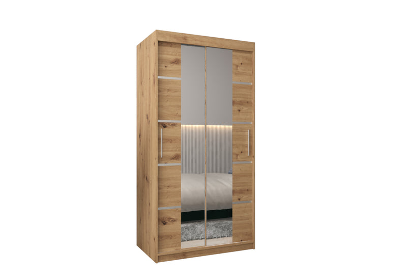 Šatníková skriňa VERONA 4, 100x200x62, dub artisan - - 0