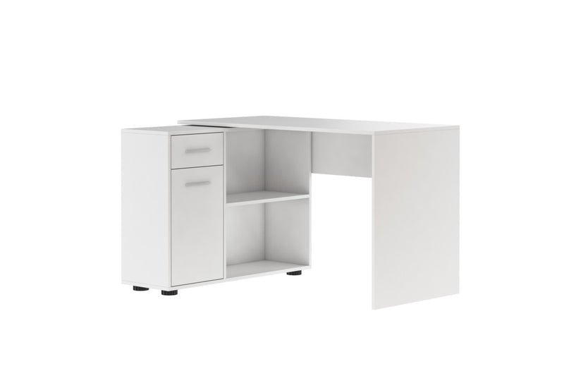 Písací stôl SAULO, 120x75,3x91, biela - - 0