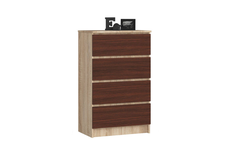 Komoda K60 4SZ, 60,4x99x40, dub sonoma/wenge - - 0