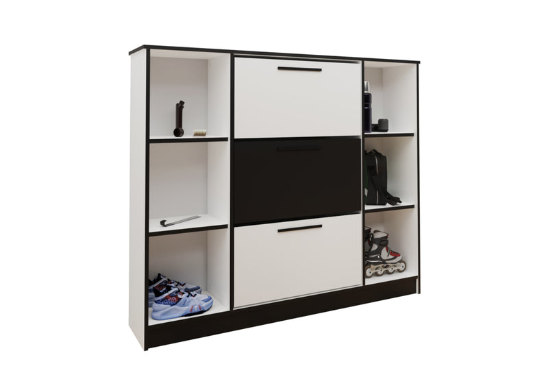 Botník SZNB02, 137,2x124,7x24,1, biela/čierna - - 0