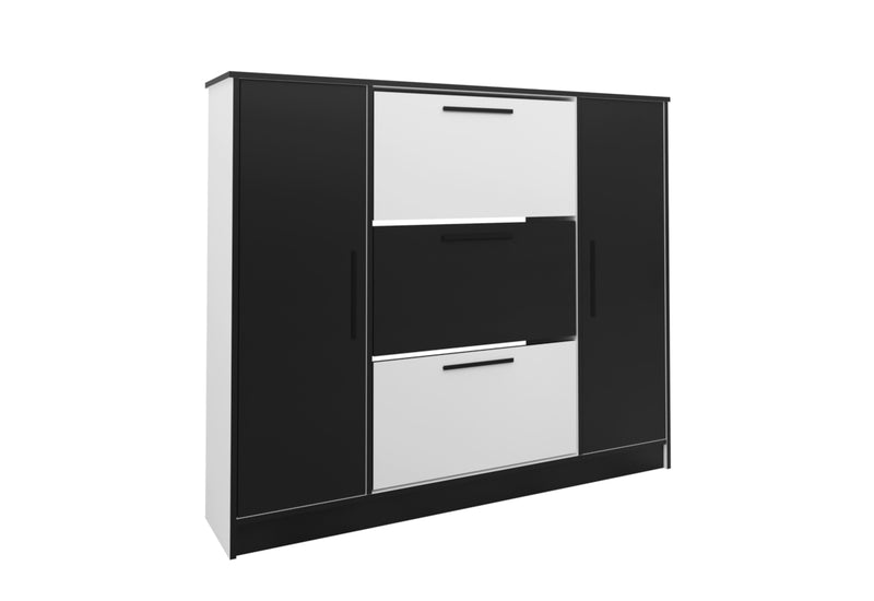 Botník SZNB02D, 137,2x124,7x24,1, biela/čierna - - 0