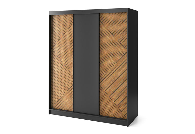 Posuvná šatníková skriňa MARRPHY III, 180x220x60, dub karamel - - 0