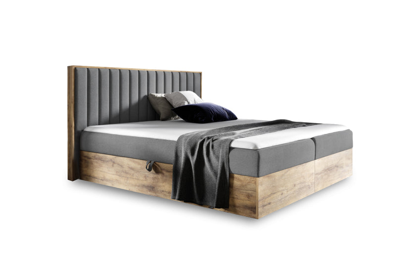 Manželská posteľ WOOD 4 + topper, 180x200, dub lancelot/faro 4 - - 0