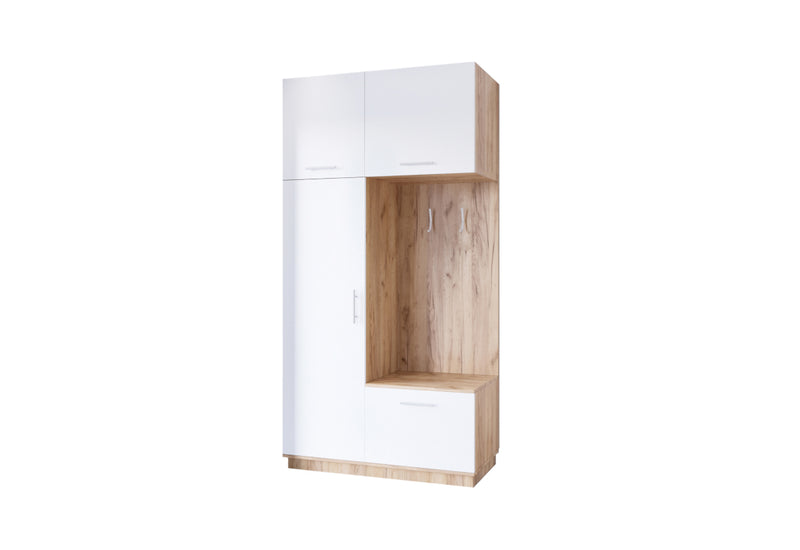 Predsieňová zostava MILO 1 120, 120x240x60, dub craft/biela - - 0