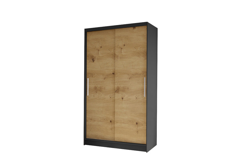 Šatníková skriňa COSTA 1, 96,8x200x58,1, čierna/dub artisan - - 0