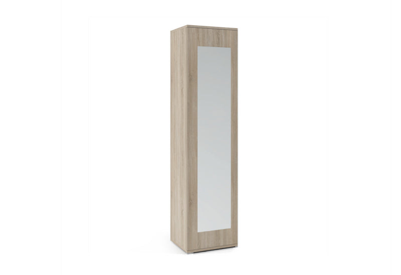 Šatníková skriňa AVA 45 so zrkadlom, 45x225x40, dub sonoma - - 0