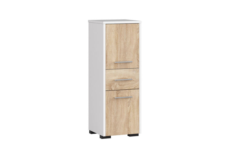 Kúpeľňová skrinka FIN 2D 1SZ, 30x85x30, biela/dub sonoma - - 0
