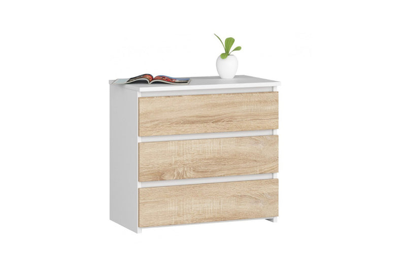 Nočný stolík CL3 2, 60x57x35, biela/dub sonoma - - 0