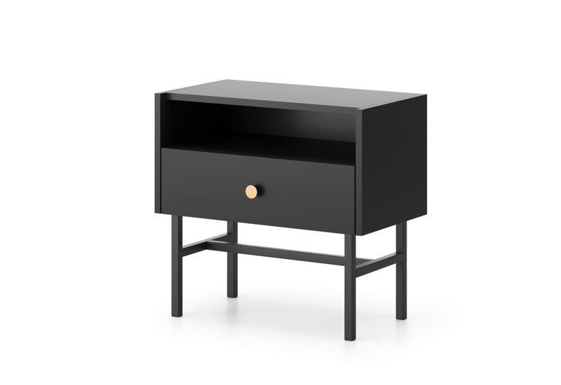 Nočný stolík DIVA, 54,8x52x39, čierna - - 0