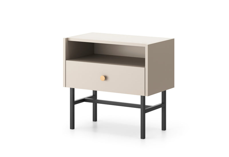 Nočný stolík DIVA, 54,8x52x39, krémová - - 0