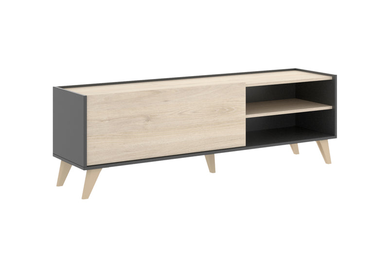 TV stolík NESS, 155x47x43, grafit/prírodný - - 0