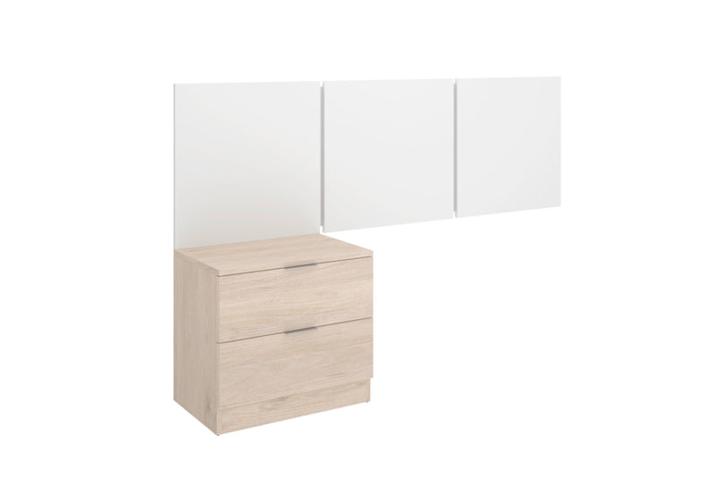 Nočný stolík s čelom BITO, 157x96x34,2, prírodná/biela - - 0