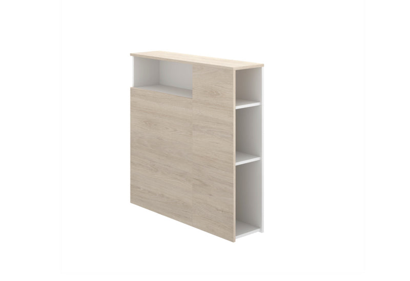 Regál za posteľ TEN, 90x96x23,4, prírodná/biela - - 0