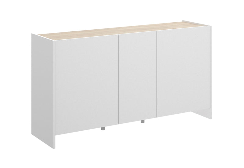 Komoda KLOE, 138x76x42, biela/prírodná - - 0