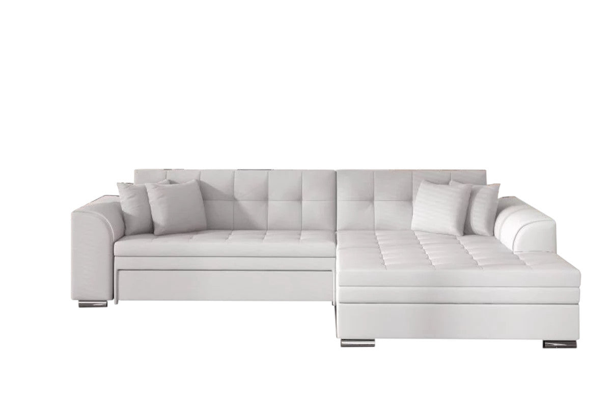 Rohová rozkladacia sedačka SORENTO, 294x80x196, soft017white, pravá -  - 0