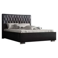 Čalúnená posteľ SIENA + rošt + matrac, Siena05 s kryštálom/Dolaro08, 140x200 -  - 0