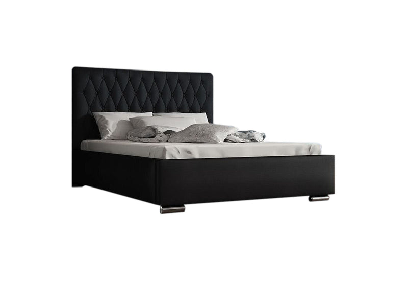 Čalúnená posteľ SIENA + rošt + matrac, Siena01 s gombíkom/Dolaro08, 140x200 -  - 0