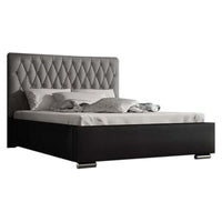 Čalúnená posteľ SIENA + rošt + matrac, Siena04 s gombíkom/Dolaro08, 140x200 -  - 0