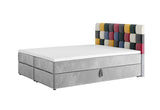 Čalúnená posteľ boxspring LEMON + topper, 140x200, itaka 14/červená -  - 0