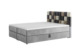 Čalúnená posteľ boxspring LEMON + topper, 140x200, itaka 14/čierna -  - 0