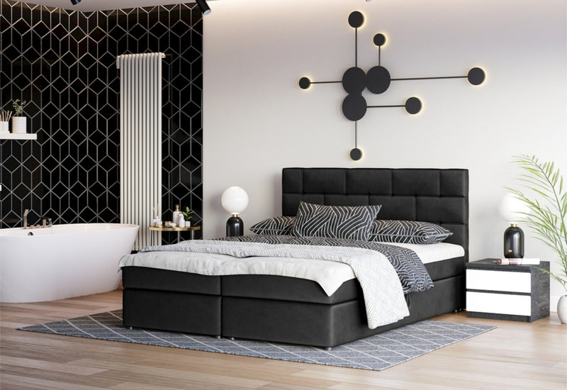 Čalúnená posteľ boxspring WALL + úložný priestor - ARANZ - 1