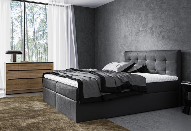 Čalúnená posteľ boxspring ROCCO + úložný priestor + vrchný matrac - ARANZ - 4