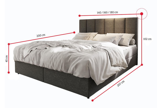 Čalúnená posteľ boxspring MERIL - ROZMEROVKA - 2