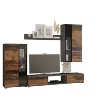 Obývacia stena SALSA, 241x180x40,5, old style/matera -  - 0