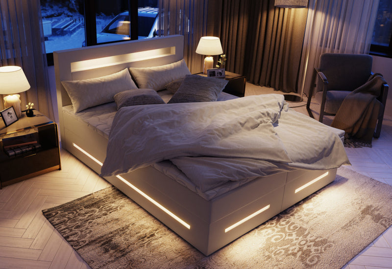 Čalúnená posteľ boxspring MANU + vrchný matrac - ARANZ - 2