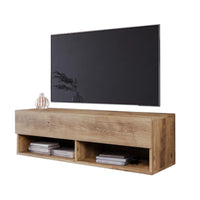 TV stolík LOWBOARD A 100, 100x30x32, gaštan, s LED osvetlením -  - 0
