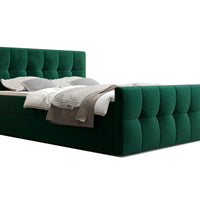 Čalúnená posteľ boxspring MANHATTAN 2, 90x200, monolith 37, ľavá -  - 0