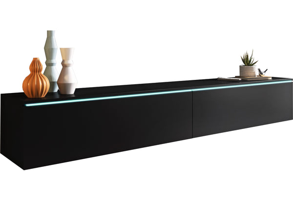 TV stolík LOWBOARD D 180, 180x30x32, čierny grafit + LED -  - 0