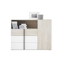 Komoda REMO, 120x90x43, dub Wilton/biela/antracit -  - 0
