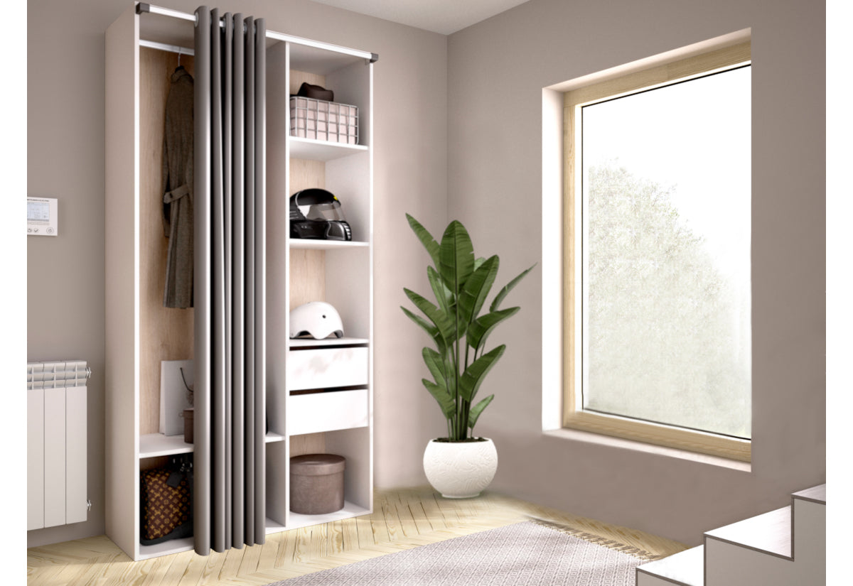 Otvorená šatníková skriňa  so závesom SUIT - ARANZ - 1